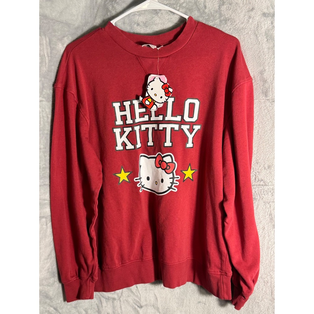 Hello Kitty Sanrio Red Graphic Sweatshirt Mad Engine Cotton Pullover
Medium NEW